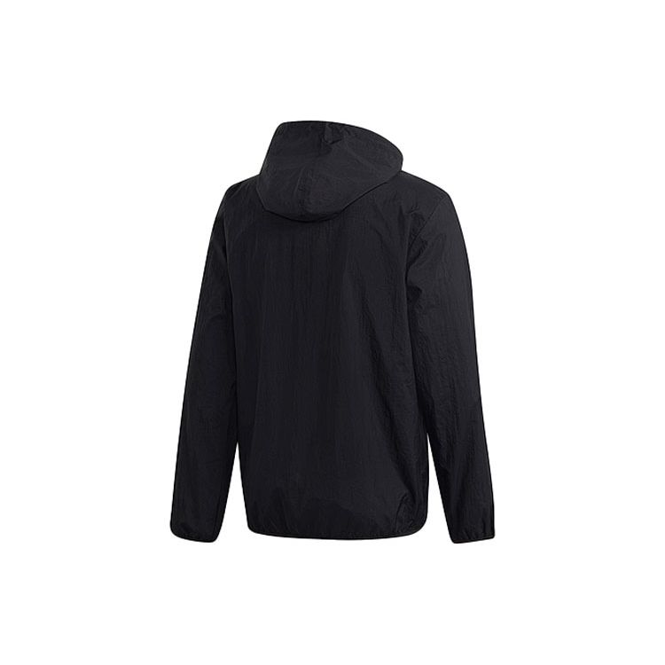 adidas Originals Trefoil Hooded Windbreaker Men Outerwear Black GD2553