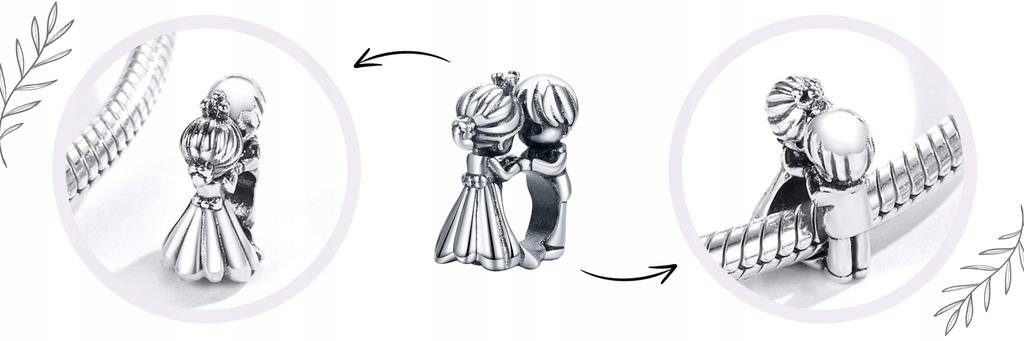 Charms Young Couple 925 Bead Pendant Wedding Wedding Beads Love