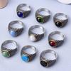 Men's Many Gemstone Style Styles 316LStainless Steel Onyx Party Rings Classic Fashion Trend Jewelry,High Quality Product