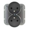 Abex Perła Anthracite - Double Socket (+0) for PT-6PR Frame