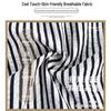Petite High-Waisted Black & White Striped Wide-Leg Drawstring Pants