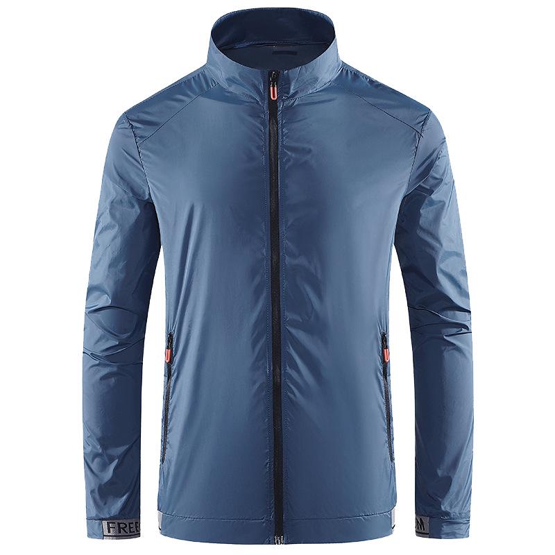 Men's Quick-Dry Ice Silk Sun Protection Jacket - Summer Lightweight Stand Collar Sports Top