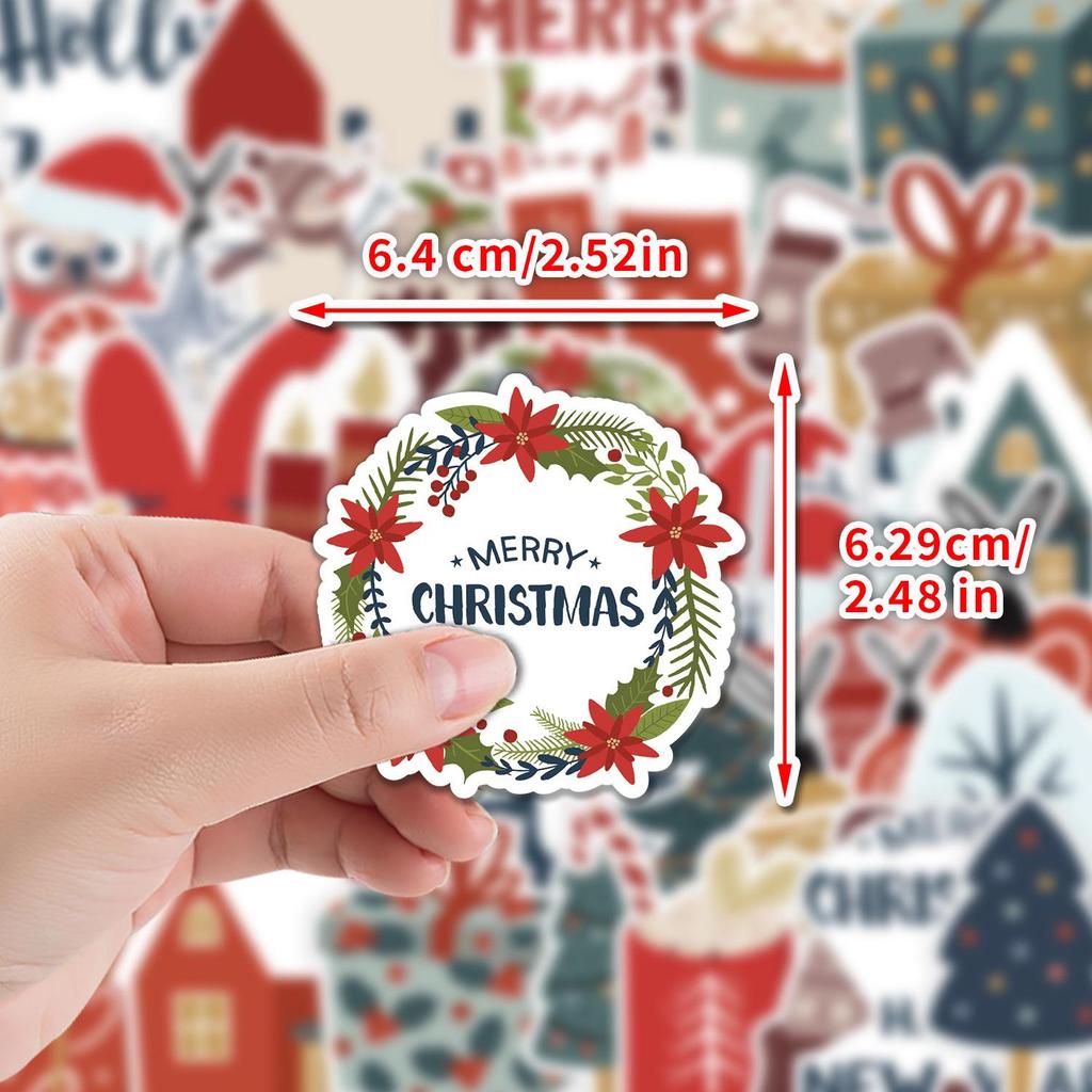 50 Waterproof Christmas Graffiti Stickers for Car, Phone, Water Bottle, Journal Decorations