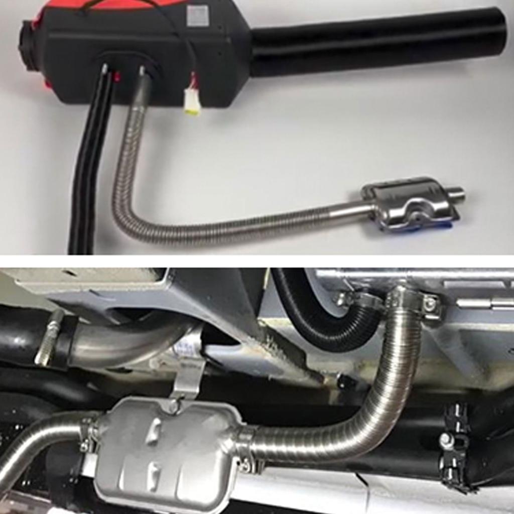 Parking   Heater Exhaust Pipe with Muffler Stainless Steel Fuel     Gas Vent Hose 2.5cm Inner Diameter