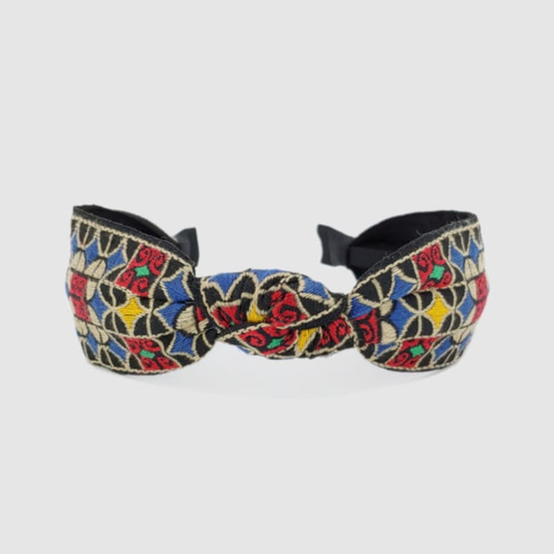 

LALA Этническая клетчатая повязка для волос - СИНИЙ FREE