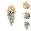 Teardrop Swag Artificial Flowers Floral Arrangement Hanging Decor Wreath for Front Door Holiday
