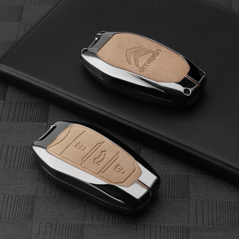 

Zinc Alloy Leather Shell Car Key Case Cover For Citroen C3 C4 C4L C6 C3-XR CACTUS C8 DS3 DS4 DS5 Picasso Key BagAuto Accessories