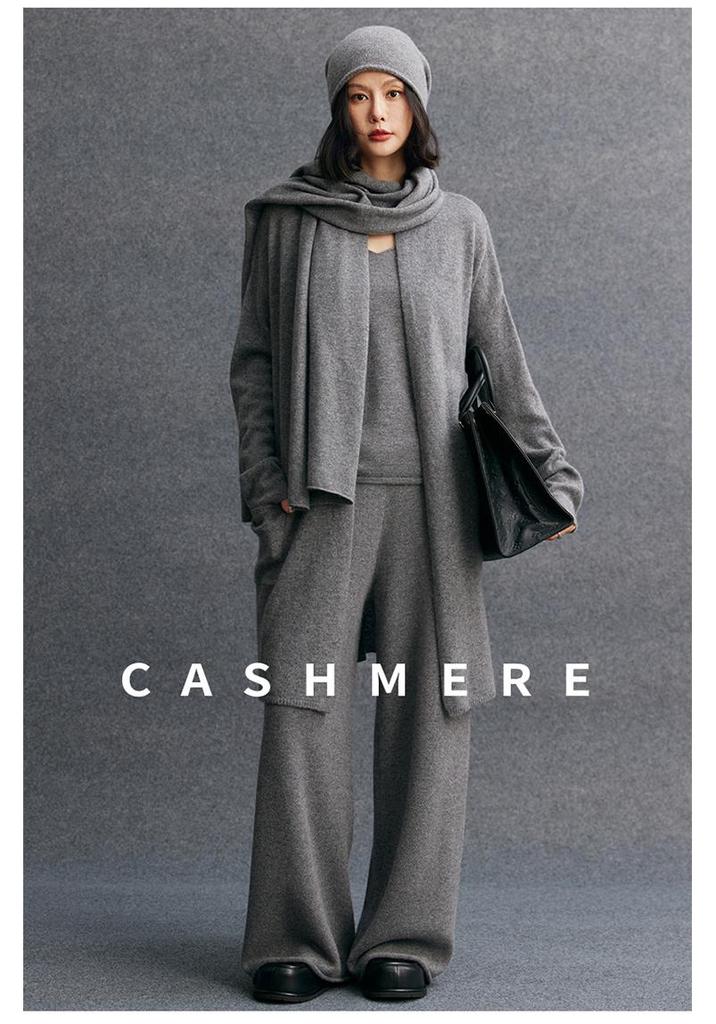 2026 Autumn/Winter Women's V-Neck Cashmere Cardigan: Elegant Mid-length, Slimming Outerwear