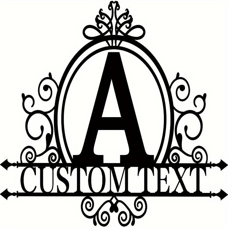 

Unique Customizable Family Name Metal Sign Black Iron Floral Patterns Elegant Durable Door Living Room Decor Gift A