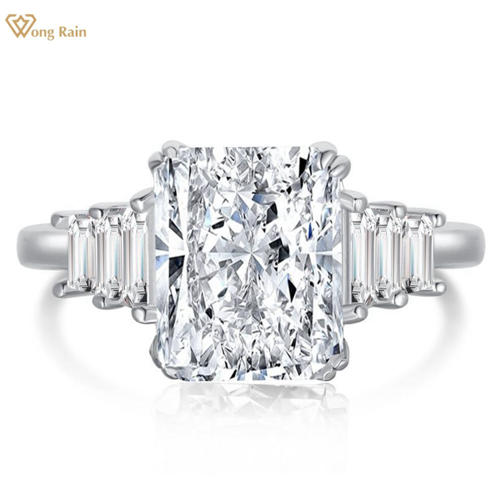 

Wong Rain Solid из стерлингового серебра 925 пробы с измельченным льдом 8*10 мм AAAAA цирконы с драгоценными камнями кольцо свадебное обручальное ювелирное украшение для женщин