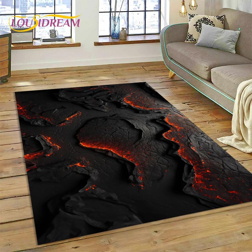 

Вулкан 3D Lava Magma Килимок для вітальні, спальні, домашній декор, підлоговий килимок, нековзка прикраса для дивана, кухонний килимок, подарунок 120*160cm