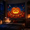 Halloween Jack-o-lantern Tapestry Lightning Storm Evil Pumpkin Wall Hanging for Bedroom Living Room Decor