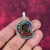 Ammolite Handmade Gemstone Pendant, 925 Solid Sterling Silver Antique Jewelry Pendant, For Engagement Gift