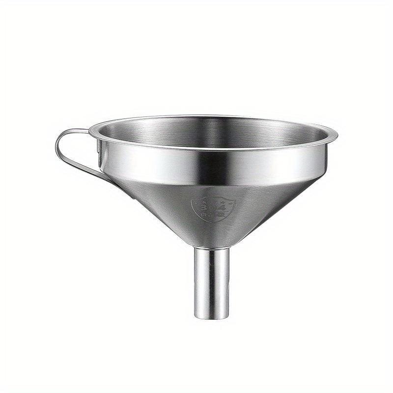 1PC Stainless Steel Wide Mouth Funnel Canning Funnel with Filter for Jam Oil Wine Spices