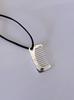 Mosxe [925 Silver] Large Comb Suede Necklace