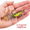 Luminous Giant Prawn Hooked Soft Bait for Fish Attracting