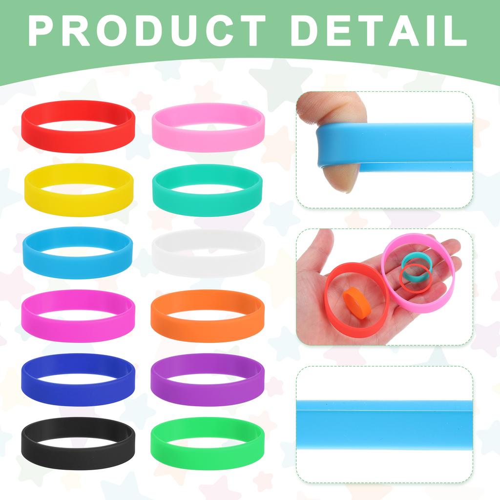 10/20Pcs 3.15" Silicone Rubber Bands Non-slip Flat Elastic Rubber Wrapping Bands for Books Traps Art Wrapping Paper Cord Wraps