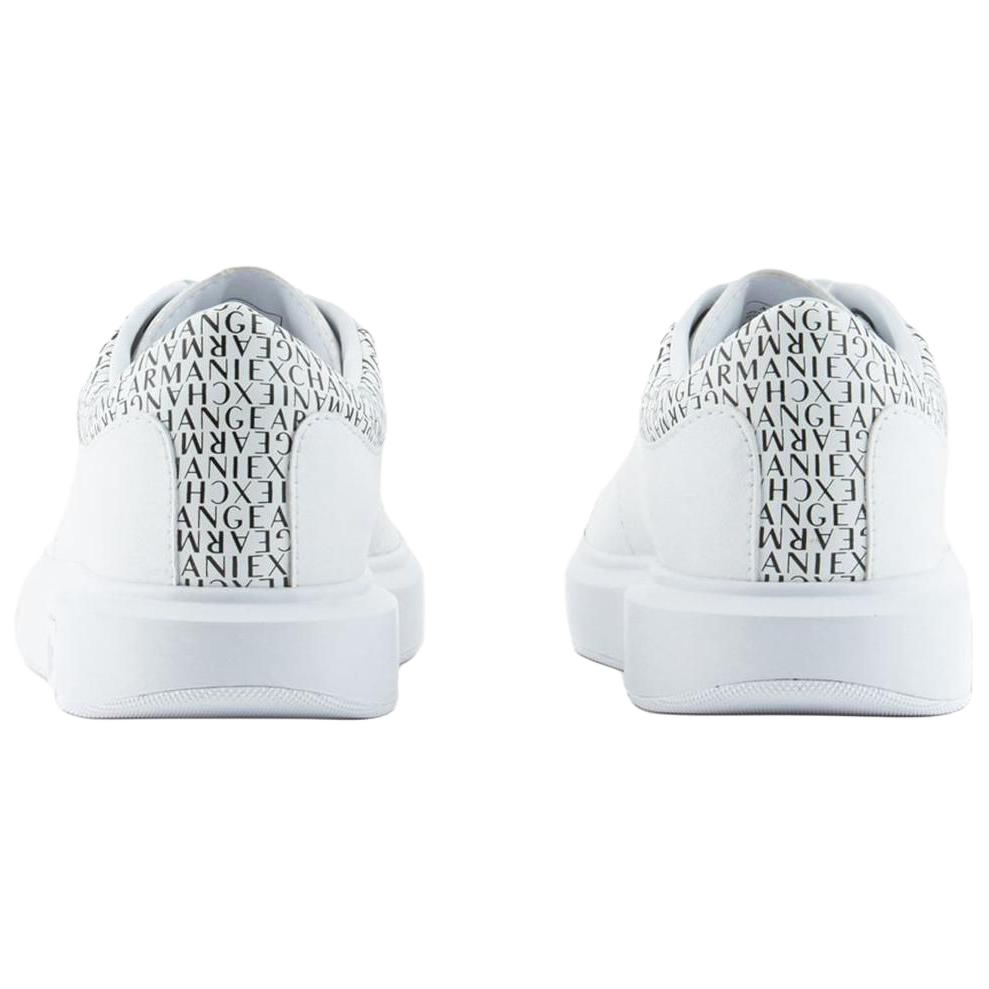 Armani Exchange Leather Lace-Up Round Toe Low-Top Sneakers Men sneakers White XUX123XV761101015