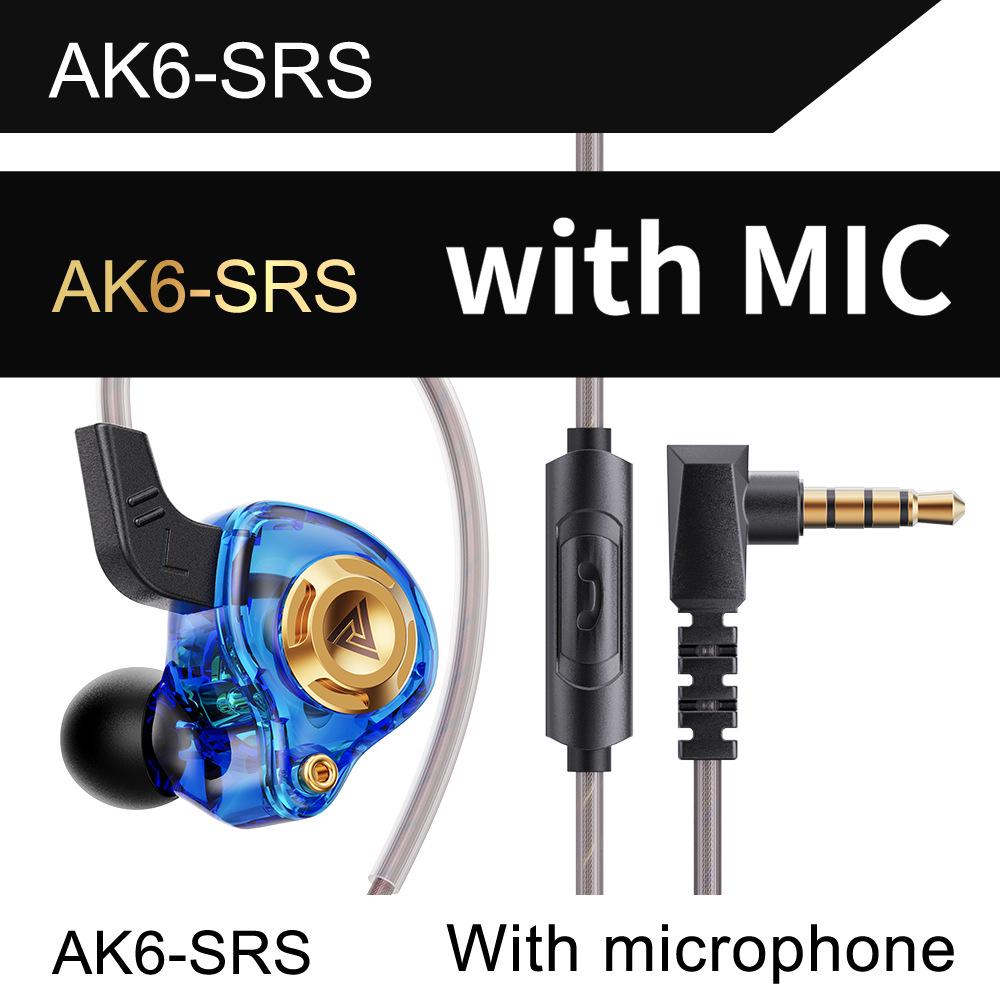 QKZ AK6 SRS In-Ear HiFi Earphones with Dynamic Drivers, Heavy Bass, In-line Control, and Wired for Sports