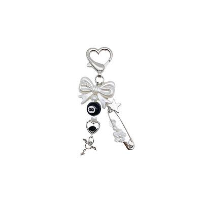 8 Size Ball Beaded Butterfly Keychain Y2K Goth Keychain Beaded Pin Angel Key Love Buckle Pendant