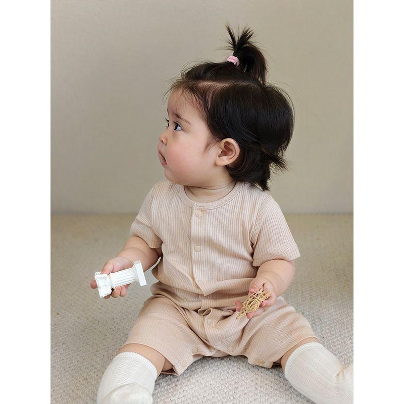 Baby Jumpsuit, Thin and Breathable, Summer Clothing for Small-Month-Old Babies, Modal Seamless Short-Sleeved Summer Jumpsuit