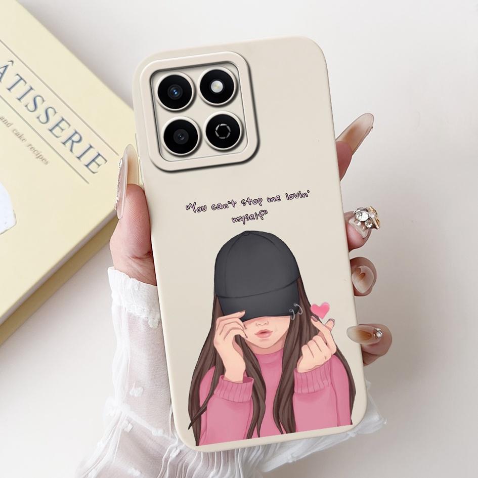 For Honor X7c 4G Case ALT-LX2 Shockproof Cover Sweet Girls Love Heart Soft Liquid Silicone Phone Cases For Honor 200 Smart Coque