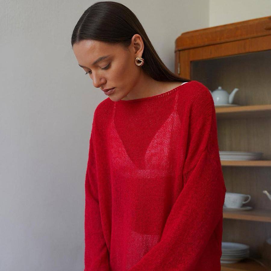 Ženy Dlouhý rukáv Průhledné Dámské Svetry Jaro Podzim Duté Ležérní Pletený svetr Tenký svetr s kulatým výstřihem Topy Elegantní jednoduchý úplet