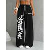 Dámské Y2K Street Style Oversized Sportovní Tepláky s Potiskem Písmen, Módní a Trendy Domácí Oblečení, Pohodlné