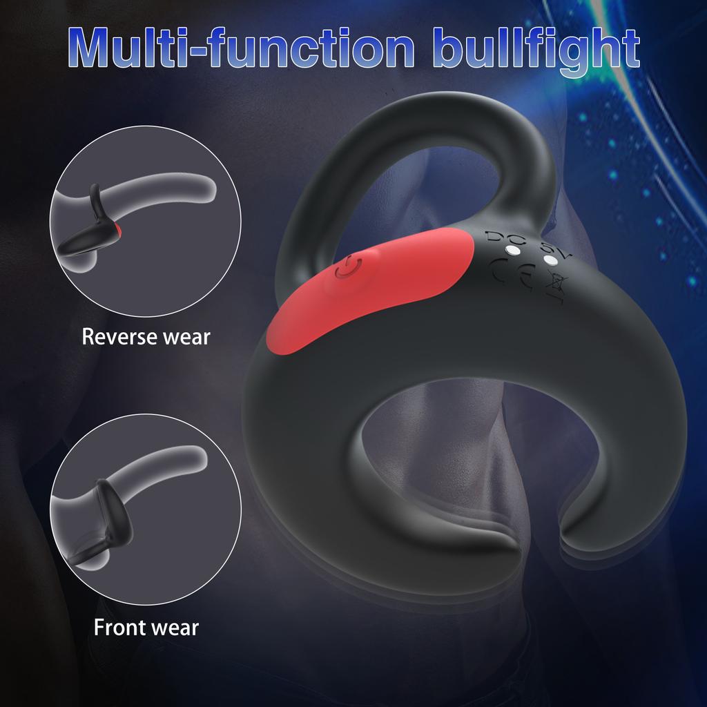Male Penis Ring Vibrator Testicle Scrotum Massager Delay Ejaculation Vibrating Cock Ring Delay Ejaculation Adult Sex Toy for Men