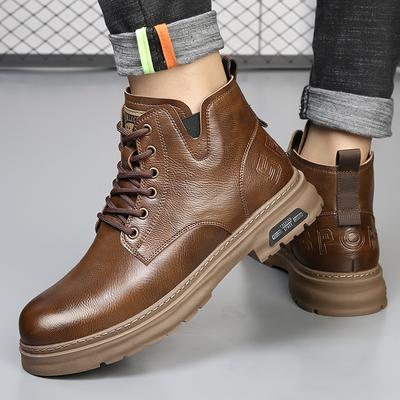 Martin Stiefel Herren 2025 Winter Neu Mittel und Lang Werkzeug Britischer Yuppie Lederstiefel Herren Samt Thermische Baumwollstiefel