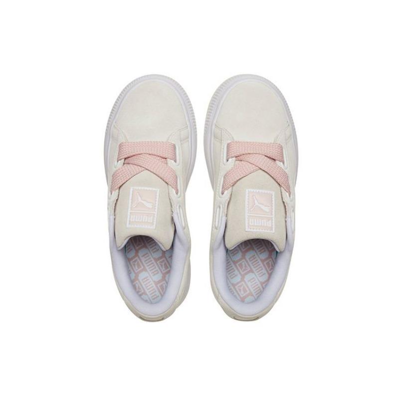 Puma Suede Mayu Heart Women Leather Platform Light Elevated Non-slip Wear-resistant Low Top Skate Shoes Off White 387321-03