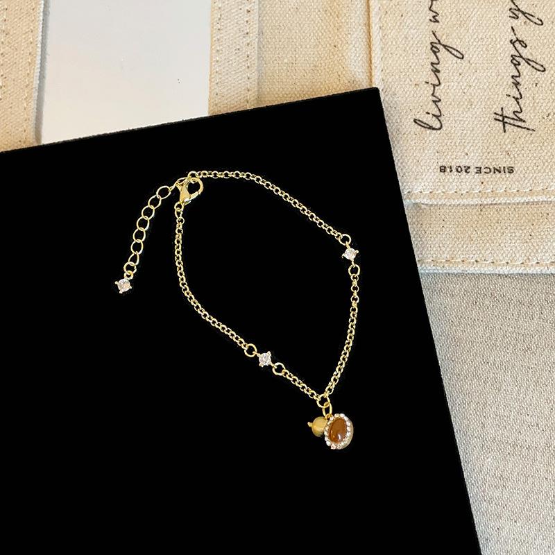 

Ретро-высококачественный тигровый глаз, камень, матовая тыква, кулон, ожерелье, браслет, женский, легкий, роскошный, модный, универсальный браслет, ювелирные изделия