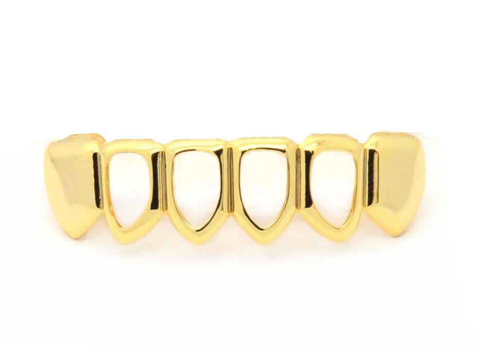Gold-Plated Hip Hop Grillz - Twill Style
