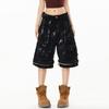 Men Women Cargo Pants Streetwear Straight Leg Workwear Camo Print Loose Fit Casual Trousers