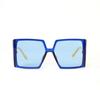 Glasses 2244 Square Large Frame Metal Glasses Legs Jelly-Colored Sunglasses Women, Sunglasses Men
