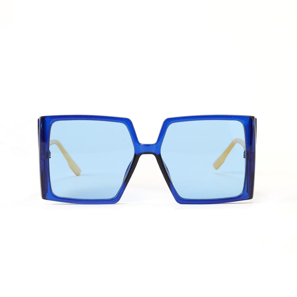 Glasses 2244 Square Large Frame Metal Glasses Legs Jelly-Colored Sunglasses Women, Sunglasses Men