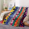[Creative Flannel Blanket] 1pc Creative Striped Graphic Print Flannel Blanket | Aesthetic Comfort Warm Nap Blanket