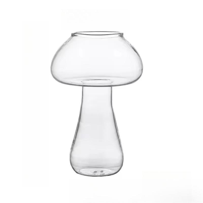 

280ml Creative Mushroom Shape Coffee Glasses Clear Drinks Cups Wine Glasses for Party Novelty Drinking Glassware KTV Bar Club 280ML