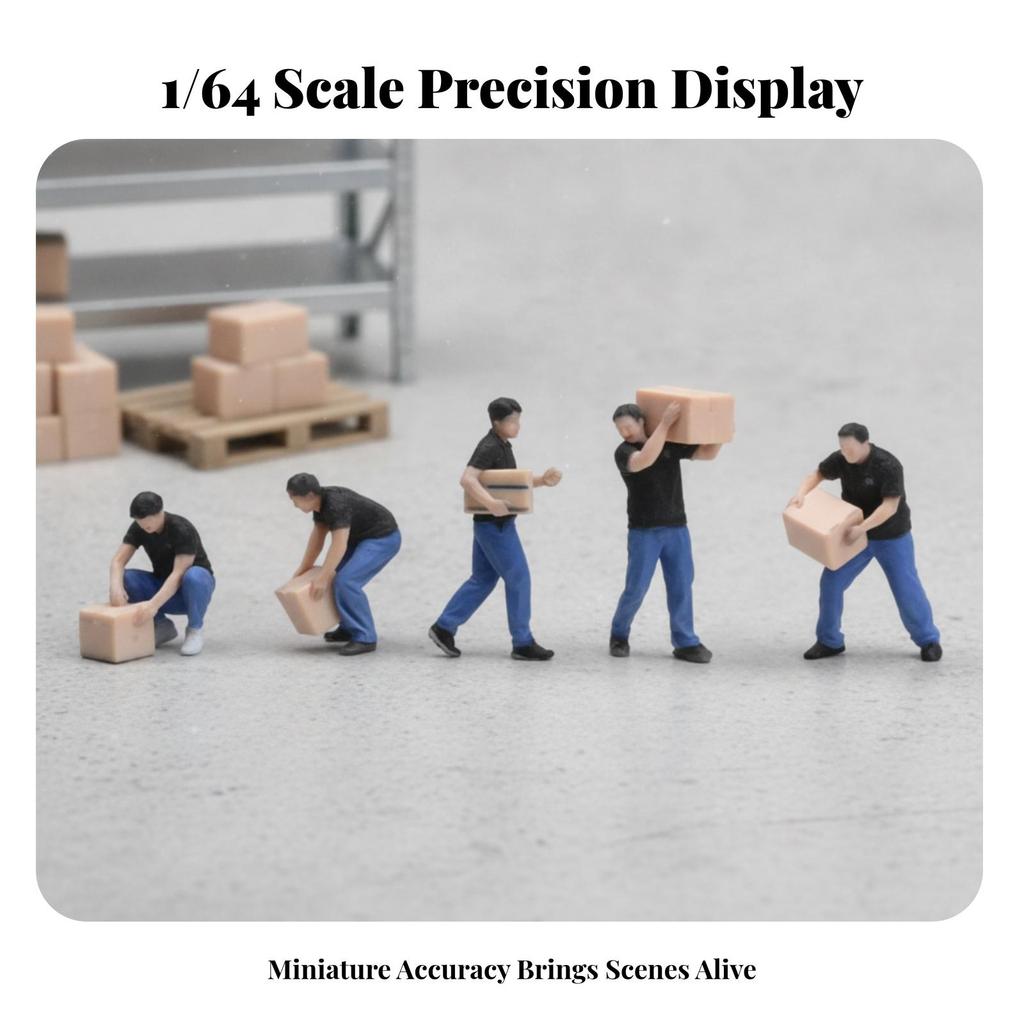 5 Pieces Delivery Worker Figures Realistic Pose Mini Resin