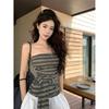 [Quality] French Retro Temperament Striped Tube Top Women's Summer New Versatile Short Slim Back