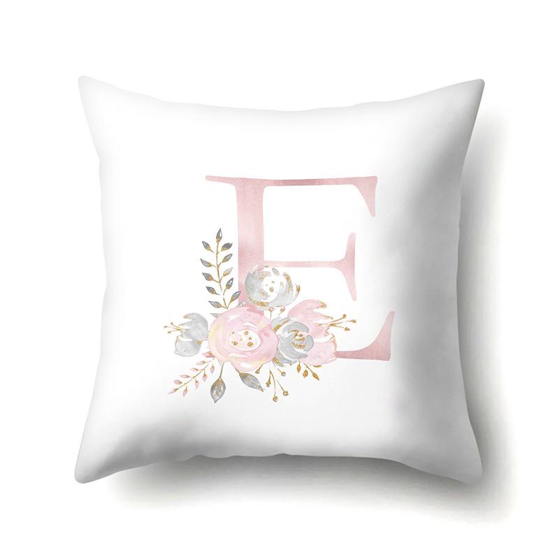 Polyester Pillowcase Automobile Decoration Home 26 English Letter Printing Pillowcase Waist Cushion Cover