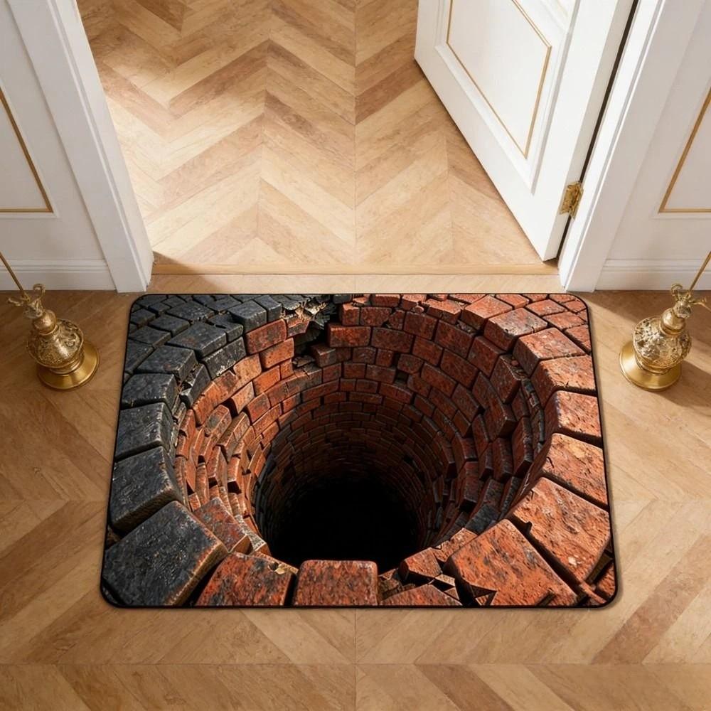 Non-slip Optical Illusion Doormat 3D Flat Bedroom Door Rug Creativity Bathroom Carpet  Home Decor