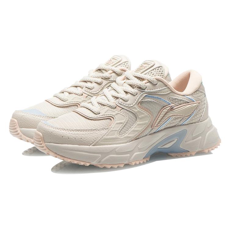 New LiNing Cushioning Anti Slip And Wear Resistant Low Top Running Shoes Women's Gray Blue ARLR014-1