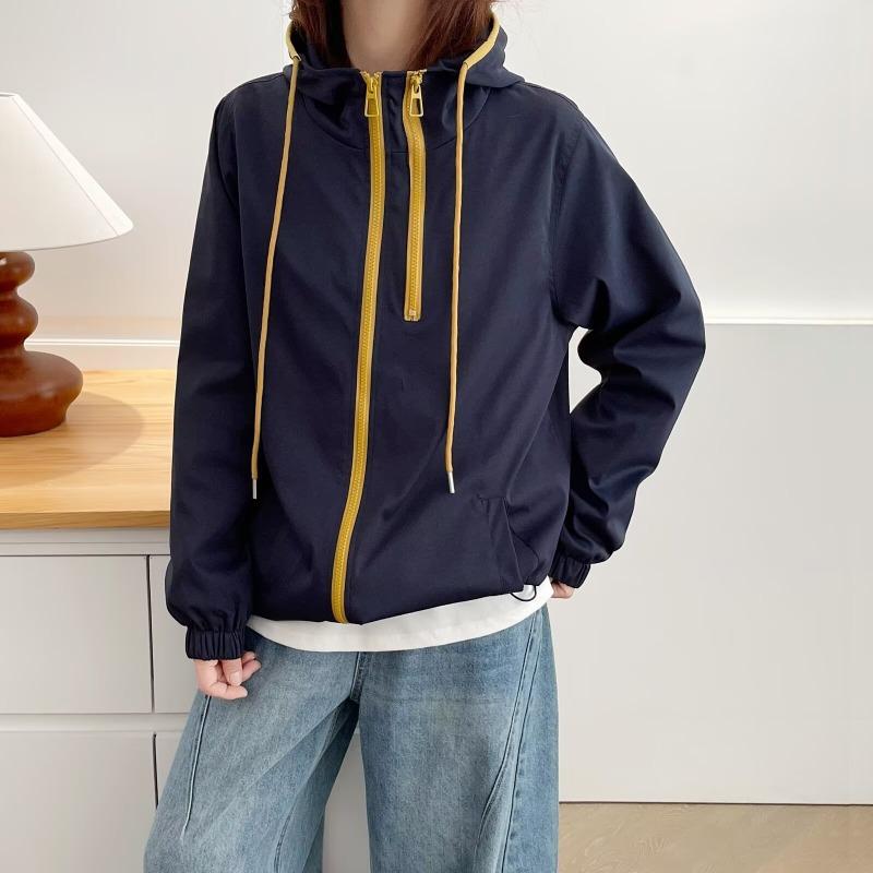 Plus Size Women Hooded Sporty Casual Windbreaker Outerwear Coat