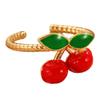 Elegant Cherry Rings Fashionable Rings Adjustable Open Rings Copper Texture Suitable for Dates Parties and Daily Outfits