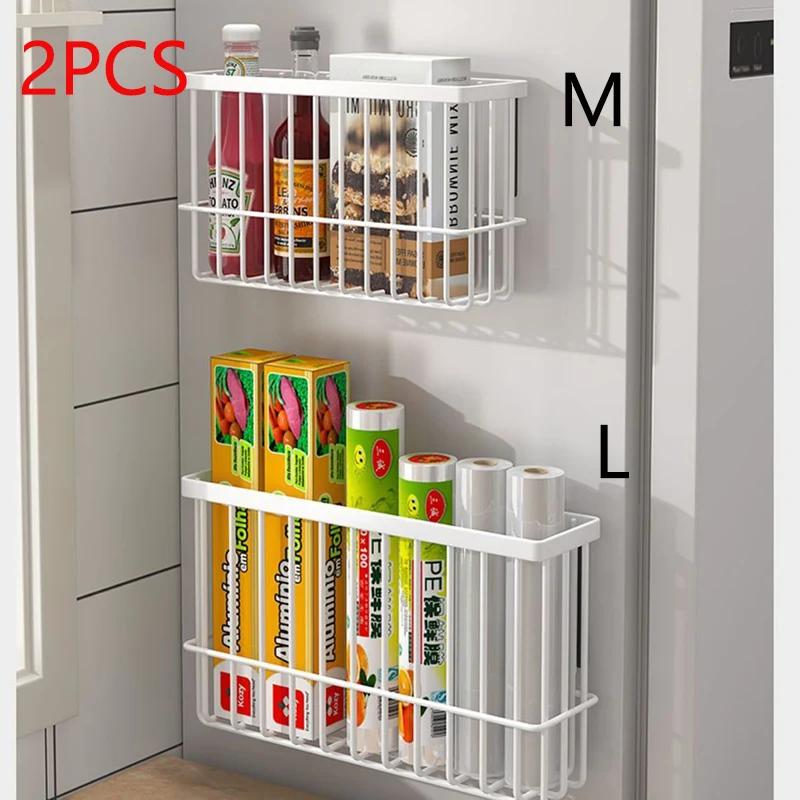 Magnetic Storage Shelf Floating Metal Kitchen Refrigerator Spice Rack Space-saving Fridge Kitchen Organizer Storage Organizer