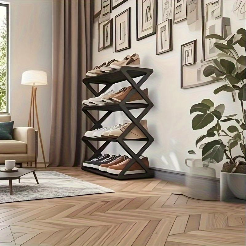 Minimalistisches 4-stöckiges Schuhregal aus Metall | Platzsparende Aufbewahrung für Sportschuhe, Einfache Montage, Langlebiges Design, Geeignet für Eingangsbereich, Schlafzimmer und Wohnheim