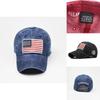 Retro Style Embroidered Letter Baseball Cap Vintage Washed Classic Flag Cotton Hat Men's Adjustable Cap