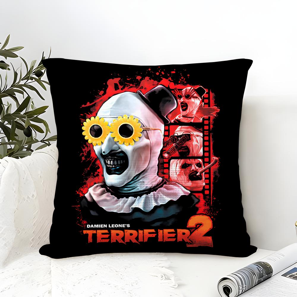Pillow Case Cotton Linen Fabric Square Zipper Pillowcase Home Decorative Living Room Slasher Film T-Terrifier Horror Movies 3