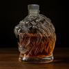 280ml Whiskey Decanter with Leak-Proof Seal Stopper Lion Design Large Capacity Glass Decanter Red Wine Decanter